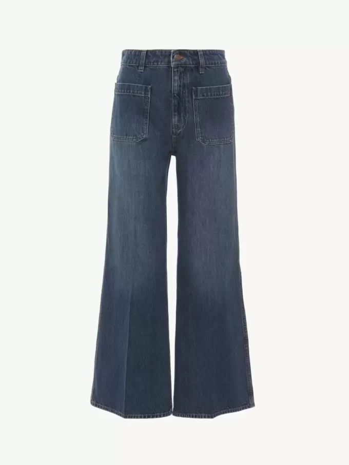 Beskurna bootcut-jeans i denim Beskurna bootcut-jeans i denim