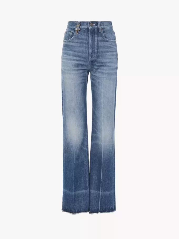 Bootcut-jeans med hög midja i denim Bootcut-jeans med hög midja i denim