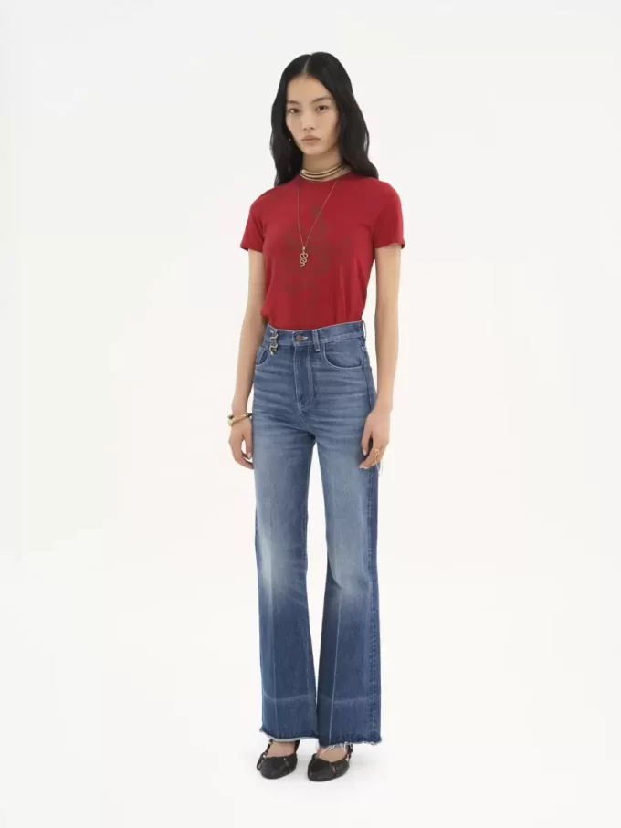 Bootcut-jeans med hög midja i denim Bootcut-jeans med hög midja i denim
