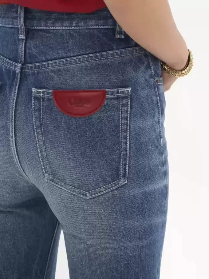 Bootcut-jeans med hög midja i denim Bootcut-jeans med hög midja i denim