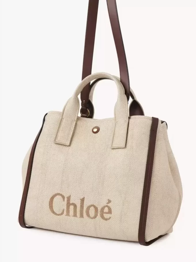 Chloé Carry-väska i fiber med raffiaeffekt Chloé Carry-väska i fiber med raffiaeffekt