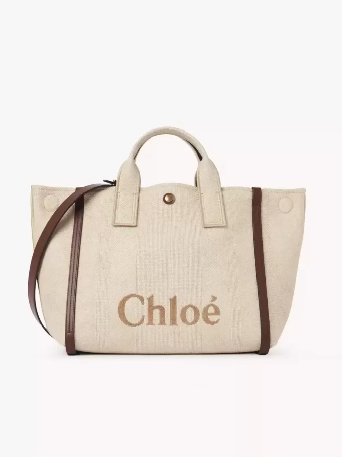 Chloé Carry-väska i fiber med raffiaeffekt Chloé Carry-väska i fiber med raffiaeffekt