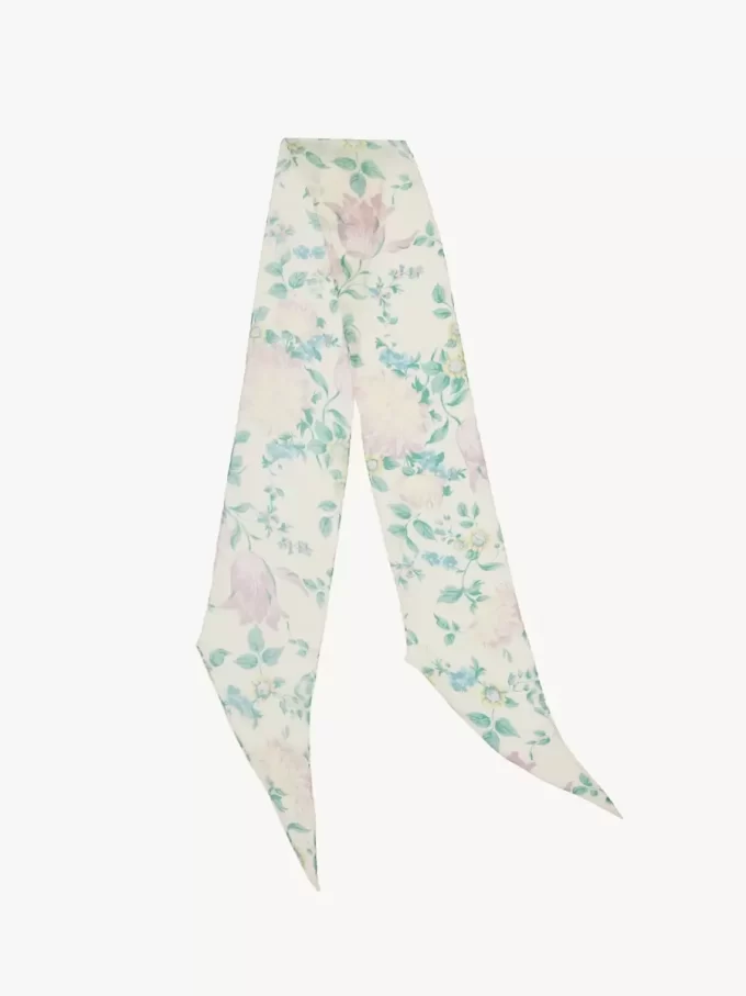 Chloé Peonies bandeau halsduk i siden charmeuse Chloé Peonies bandeau halsduk i siden charmeuse