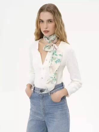 Chloé Peonies bandeau halsduk i siden charmeuse Chloé Peonies bandeau halsduk i siden charmeuse