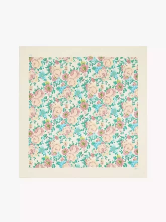 Chloé Peonies fyrkantig halsduk i sidentwill Chloé Peonies fyrkantig halsduk i sidentwill