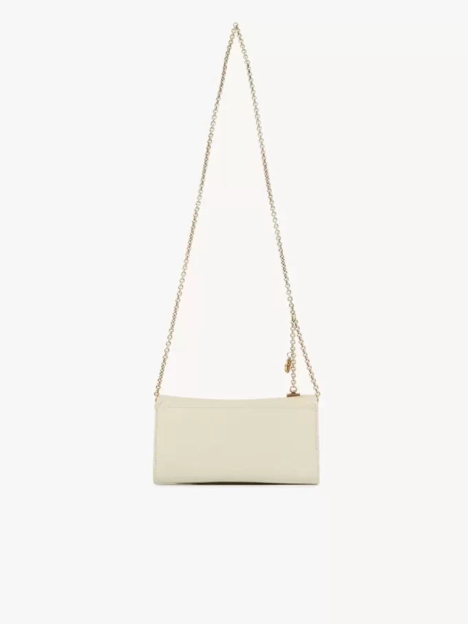 Chloé Plånbok med spinflap och kedja i narvat läder Chloé Plånbok med spinflap och kedja i narvat läder
