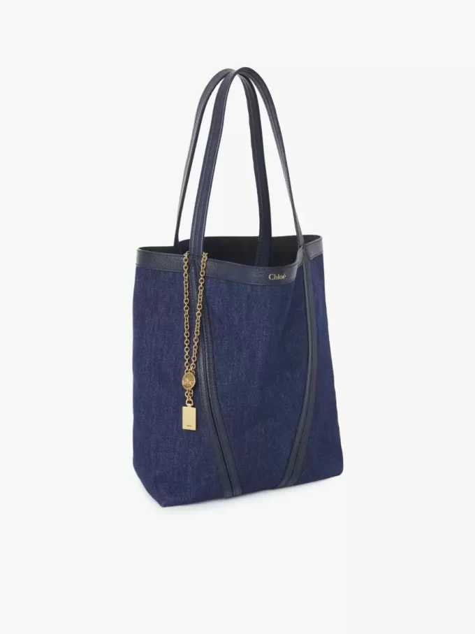 Chloé Spin tote-väska i denim Chloé Spin tote-väska i denim