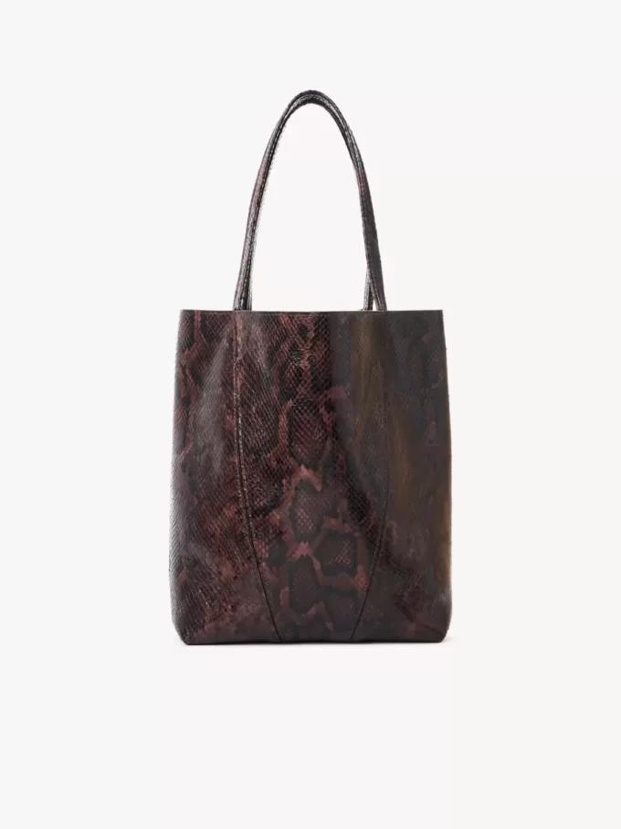 Chloé Spin tote-väska i läder med pytonmönstrad look Chloé Spin tote-väska i läder med pytonmönstrad look