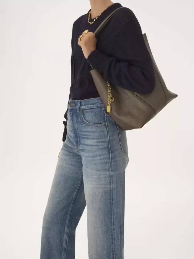 Chloé Spin tote-väska i narvat läder Chloé Spin tote-väska i narvat läder