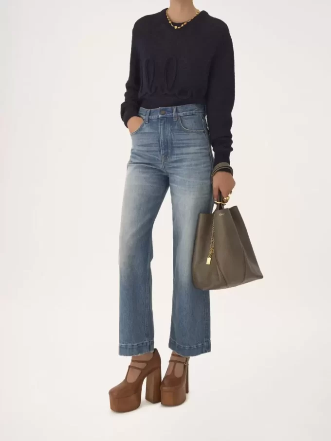 Chloé Spin tote-väska i narvat läder Chloé Spin tote-väska i narvat läder
