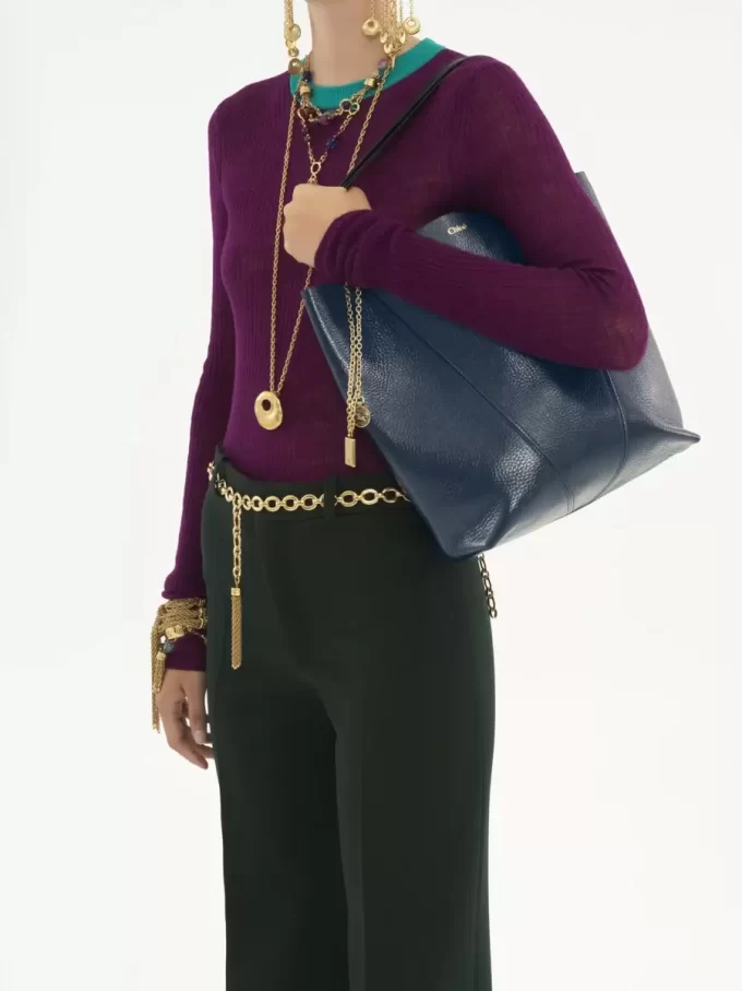 Chloé Spin tote-väska i narvat läder Chloé Spin tote-väska i narvat läder