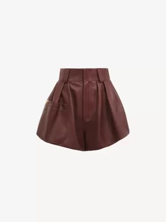 Högmidjade shorts i läder Högmidjade shorts i läder