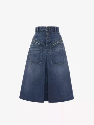 Knälång kjol i denim Knälång kjol i denim