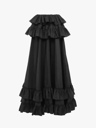 Layered maxi kjol i tvättad sidentaft Layered maxi kjol i tvättad sidentaft