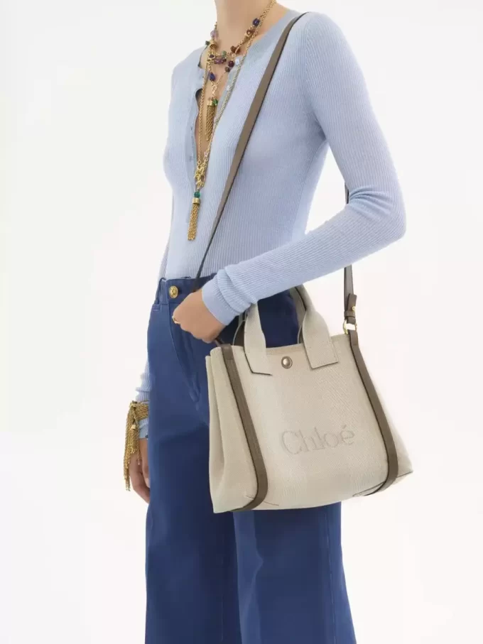 Liten Chloé Carry-väska i canvas Liten Chloé Carry-väska i canvas