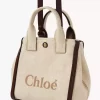 Liten Chloé Carry-väska i raffia-effekt Liten Chloé Carry-väska i raffia-effekt
