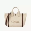 Liten Chloé Carry-väska i raffia-effekt Liten Chloé Carry-väska i raffia-effekt