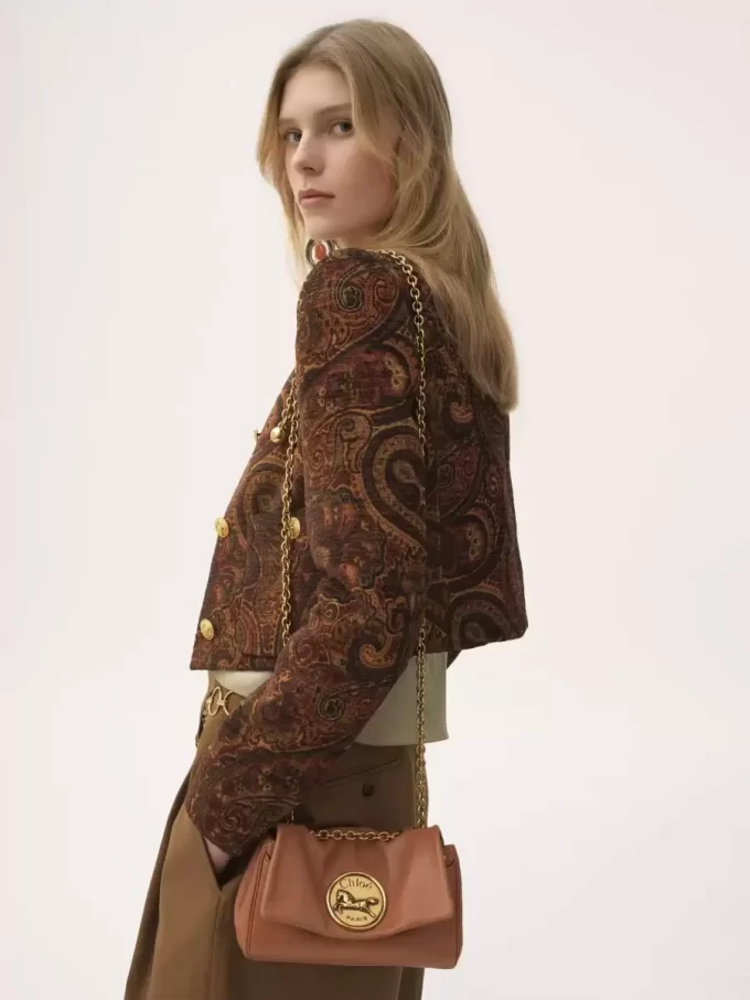 Liten Chloé Heritage axelväska i narvat läder Liten Chloé Heritage axelväska i narvat läder