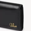 Liten Chloé Iconic trefaldig väska med myntficka i glansigt läder Liten Chloé Iconic trefaldig väska med myntficka i glansigt läder