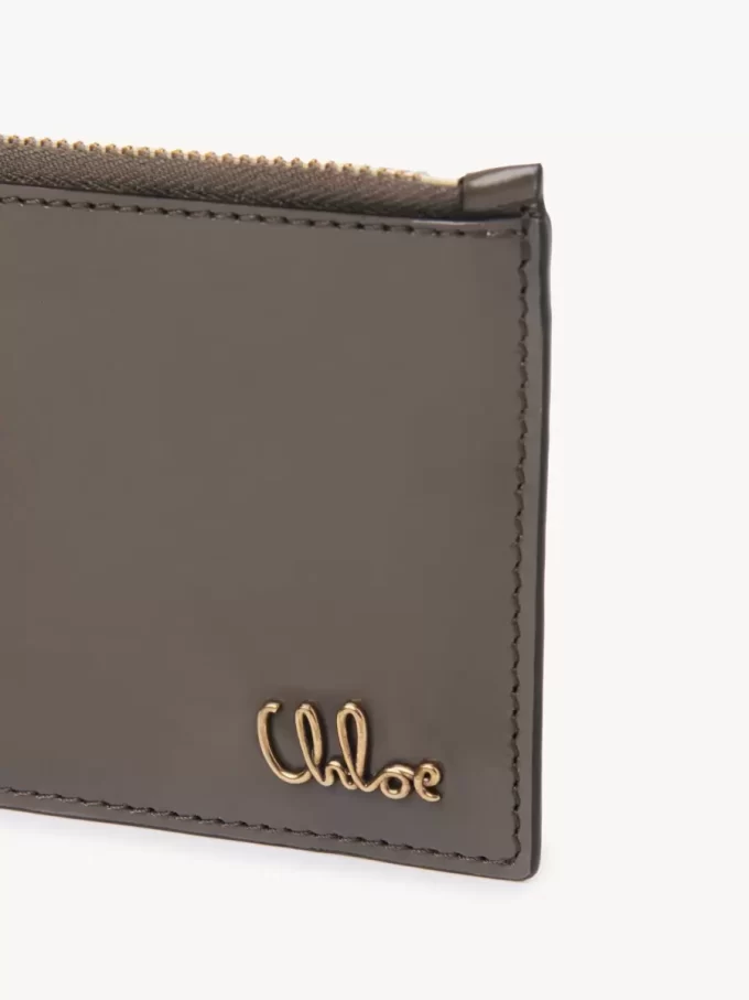 Liten Chloé Iconic-väska med kortfack i glansigt läder Liten Chloé Iconic-väska med kortfack i glansigt läder