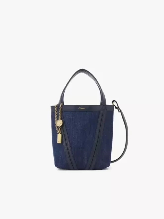 Liten Chloé Spin tote-väska i denim Liten Chloé Spin tote-väska i denim