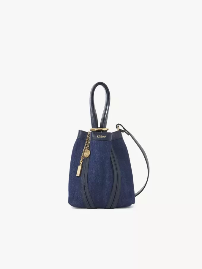 Liten Chloé Spin tote-väska i denim Liten Chloé Spin tote-väska i denim