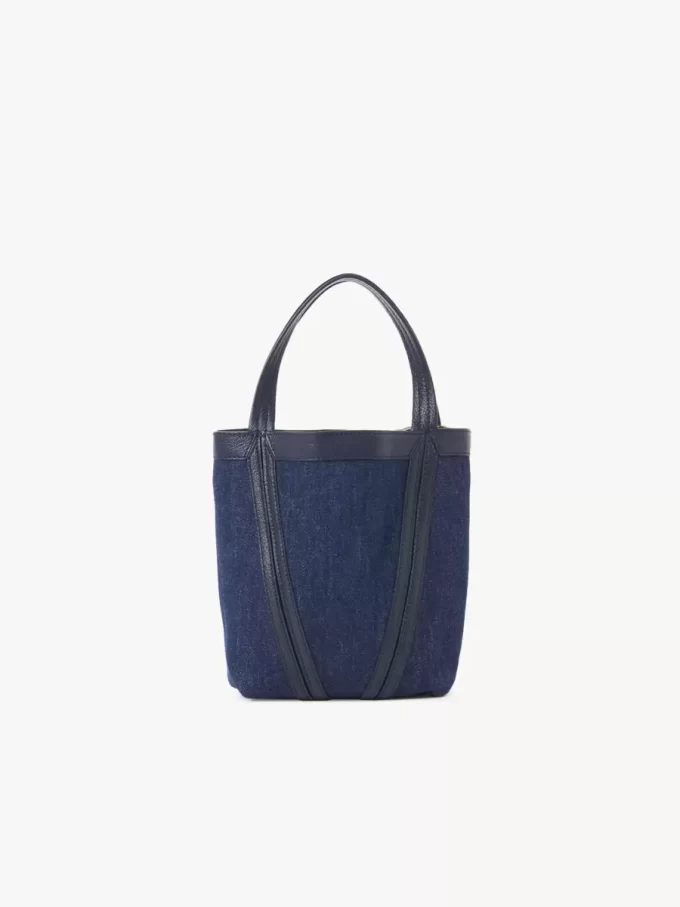 Liten Chloé Spin tote-väska i denim Liten Chloé Spin tote-väska i denim
