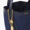 Liten Chloé Spin tote-väska i denim Liten Chloé Spin tote-väska i denim