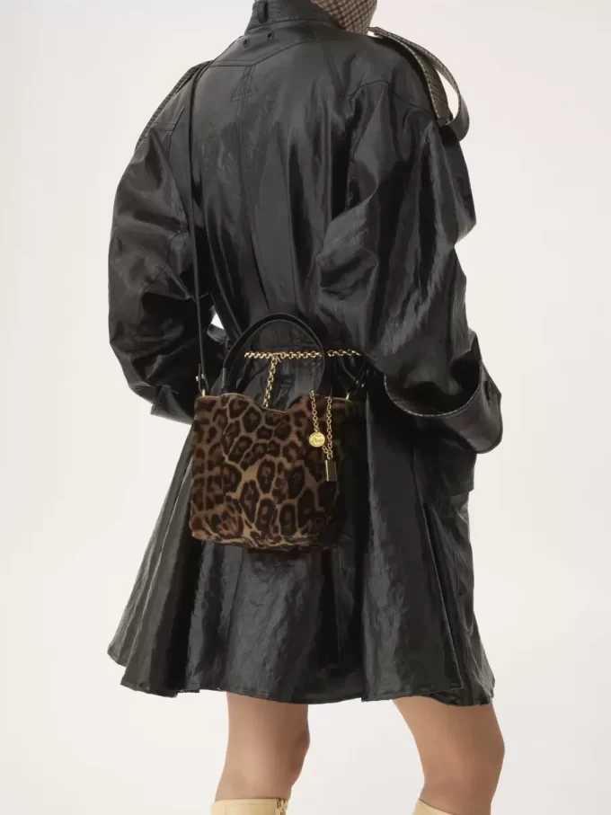 Liten Chloé Spin tote-väska i leopardmönstrat fårskinn Liten Chloé Spin tote-väska i leopardmönstrat fårskinn