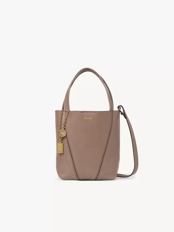Liten Chloé Spin-väska i narvat läder Liten Chloé Spin-väska i narvat läder