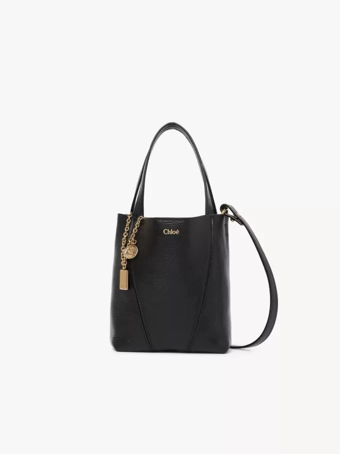 Liten Chloé Spin-väska i narvat läder Liten Chloé Spin-väska i narvat läder