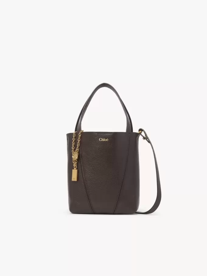 Liten Chloé Spin-väska i narvat läder Liten Chloé Spin-väska i narvat läder