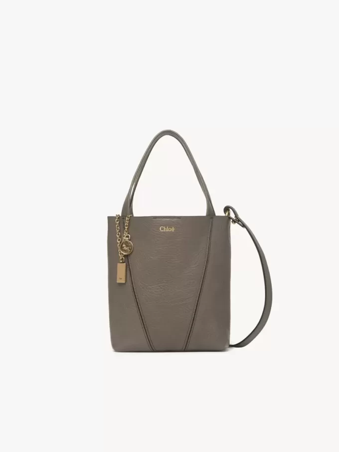 Liten Chloé Spin-väska i narvat läder Liten Chloé Spin-väska i narvat läder