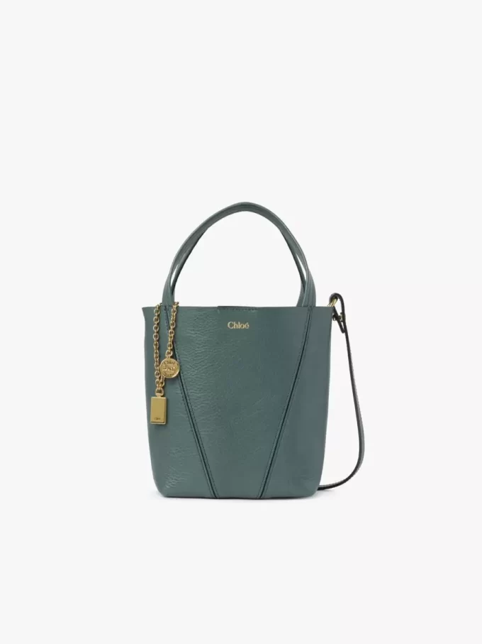 Liten Chloé Spin-väska i narvat läder Liten Chloé Spin-väska i narvat läder
