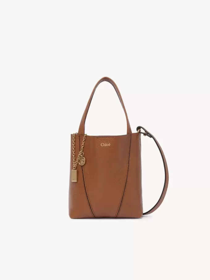 Liten Chloé Spin-väska i narvat läder Liten Chloé Spin-väska i narvat läder