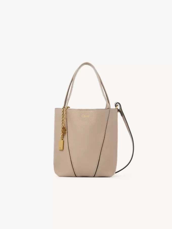 Liten Chloé Spin-väska i narvat läder Liten Chloé Spin-väska i narvat läder