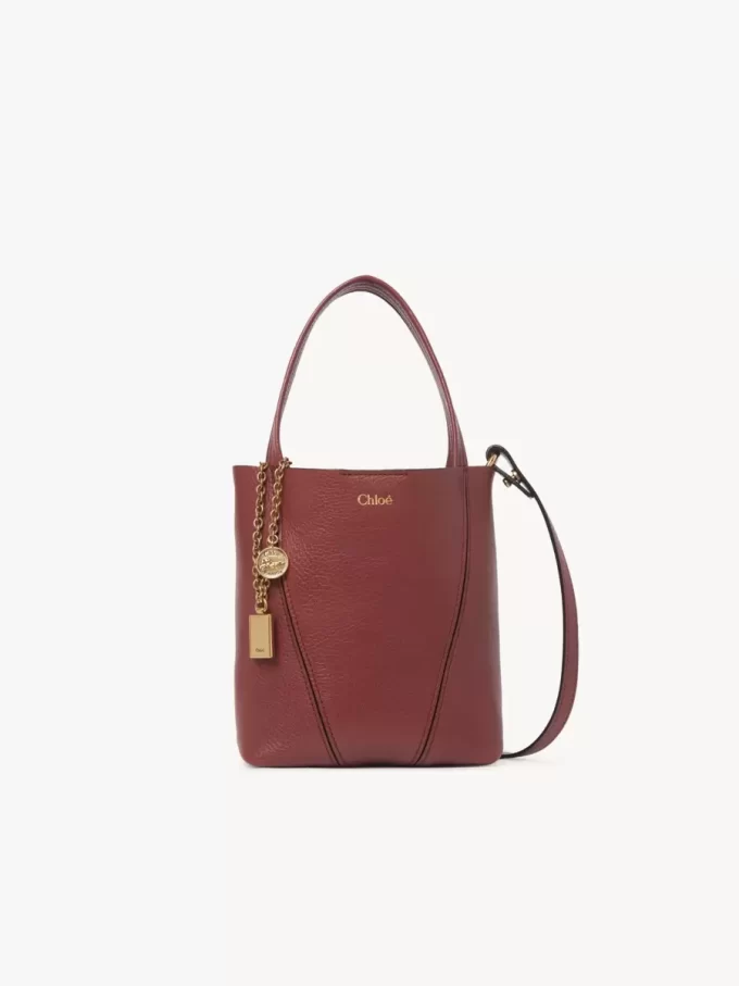 Liten Chloé Spin-väska i narvat läder Liten Chloé Spin-väska i narvat läder