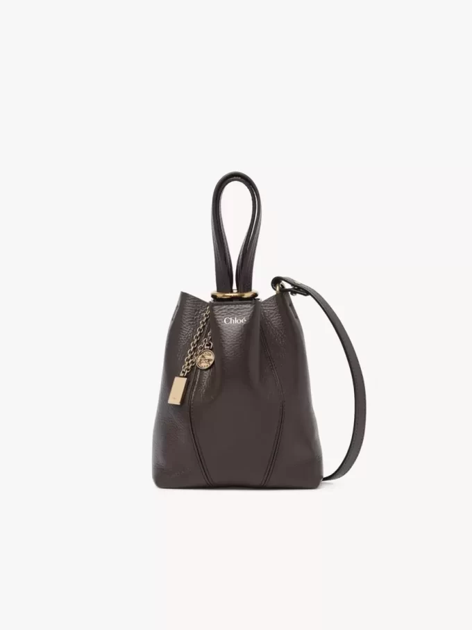 Liten Chloé Spin-väska i narvat läder Liten Chloé Spin-väska i narvat läder