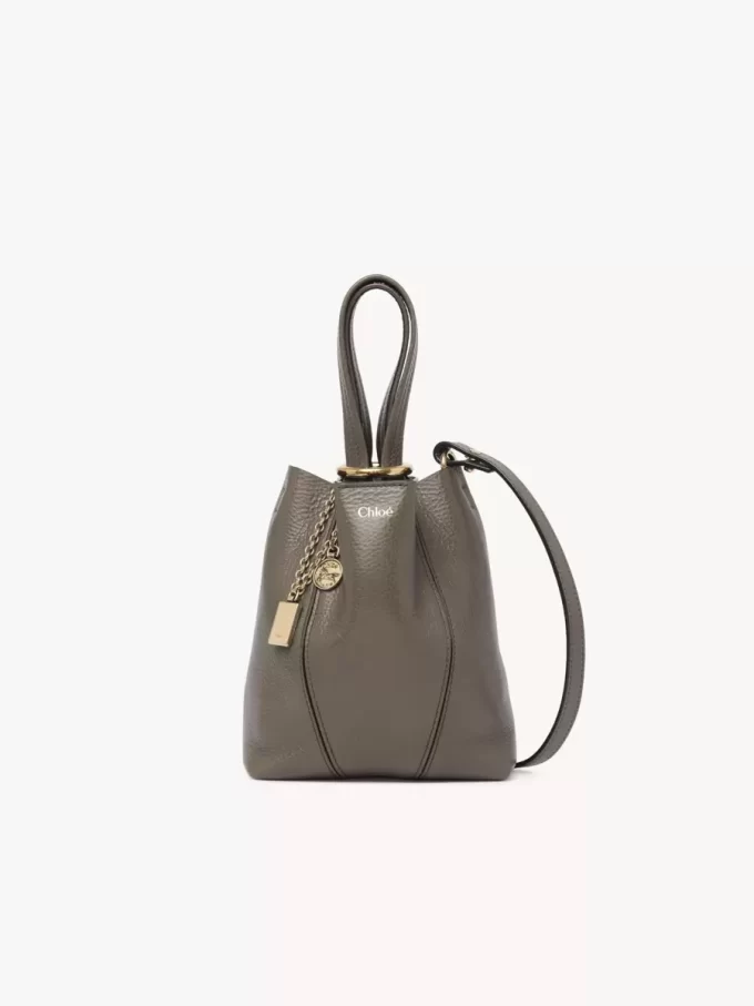 Liten Chloé Spin-väska i narvat läder Liten Chloé Spin-väska i narvat läder