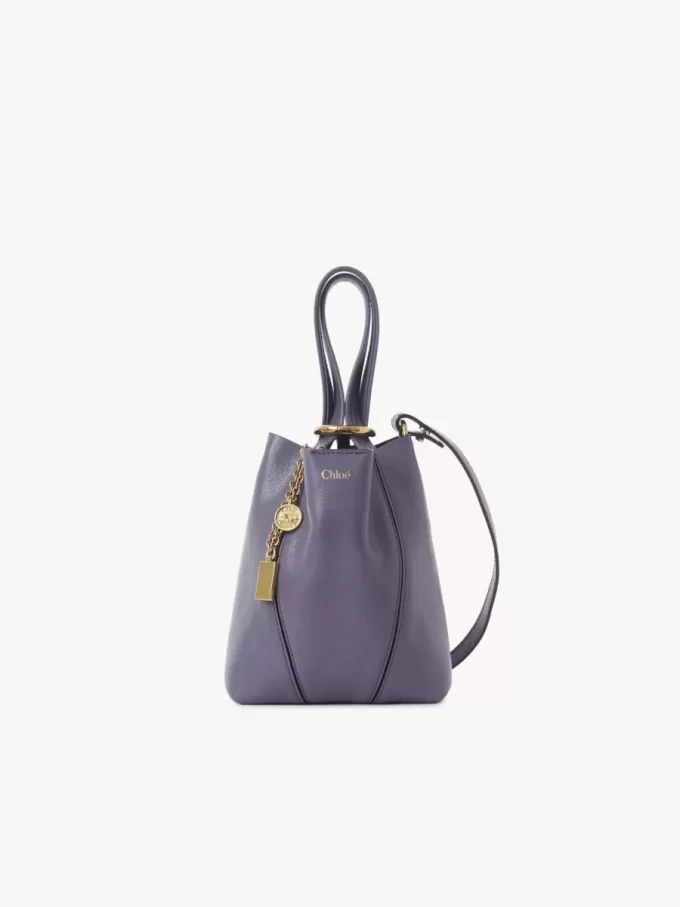 Liten Chloé Spin-väska i narvat läder Liten Chloé Spin-väska i narvat läder