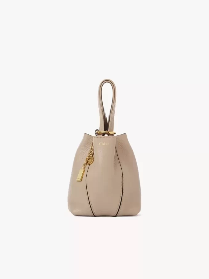 Liten Chloé Spin-väska i narvat läder Liten Chloé Spin-väska i narvat läder