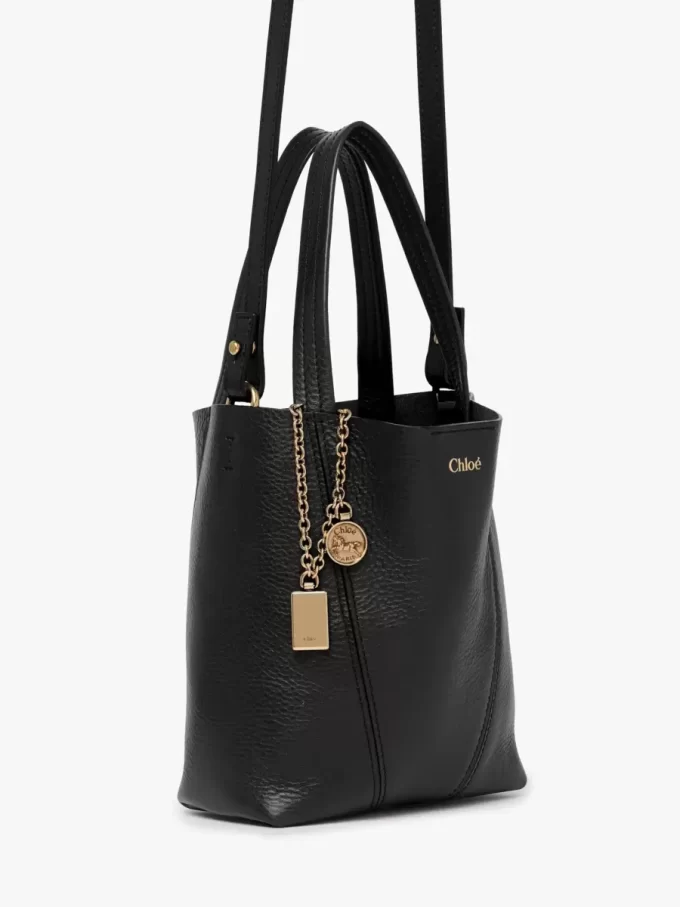 Liten Chloé Spin-väska i narvat läder Liten Chloé Spin-väska i narvat läder