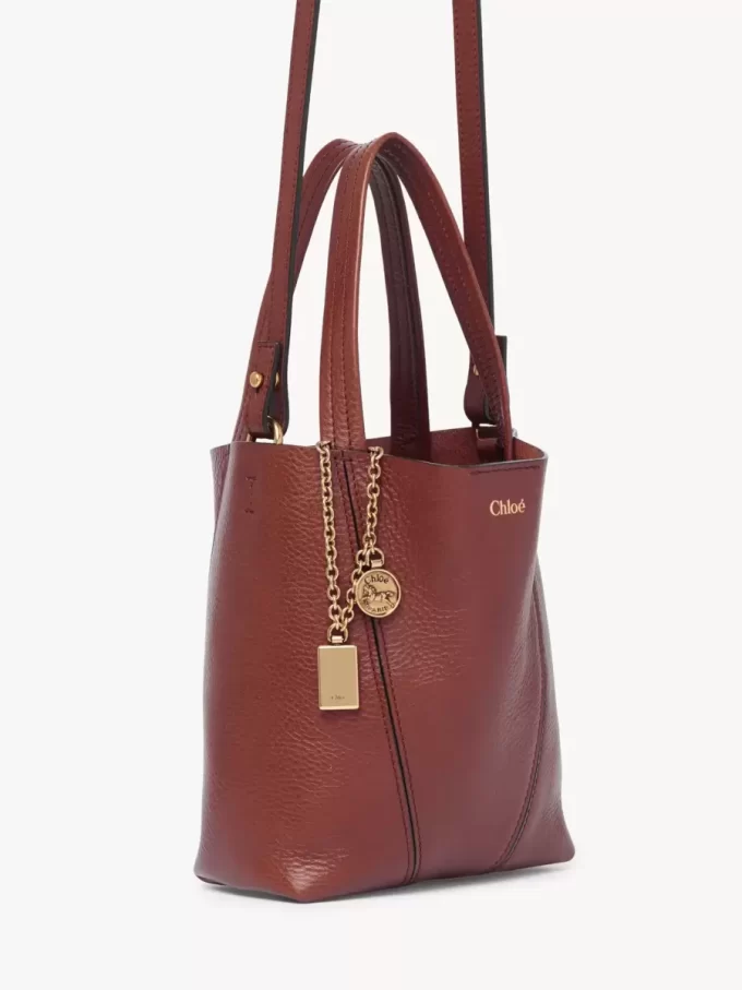 Liten Chloé Spin-väska i narvat läder Liten Chloé Spin-väska i narvat läder