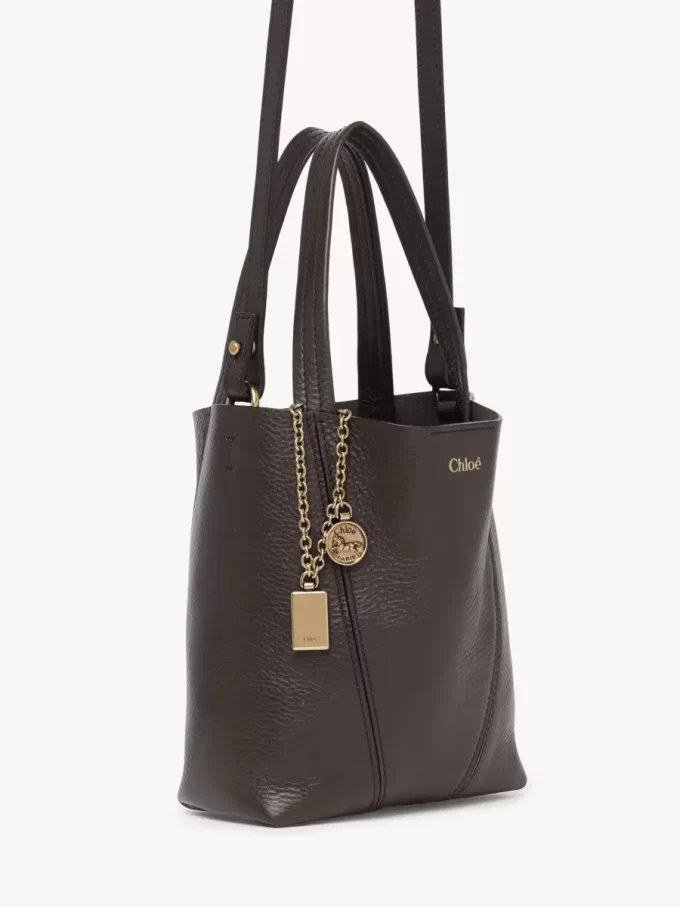 Liten Chloé Spin-väska i narvat läder Liten Chloé Spin-väska i narvat läder