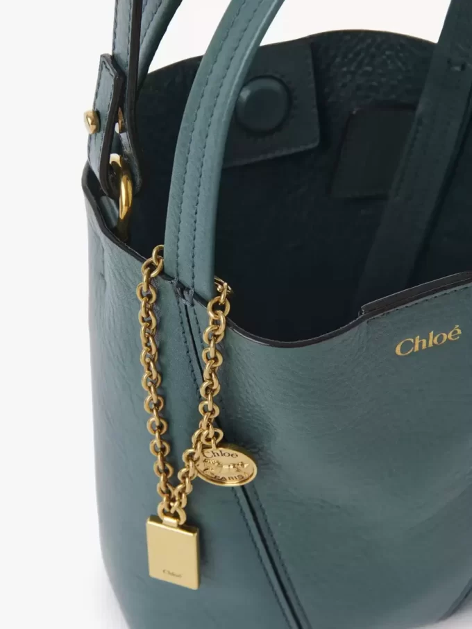 Liten Chloé Spin-väska i narvat läder Liten Chloé Spin-väska i narvat läder
