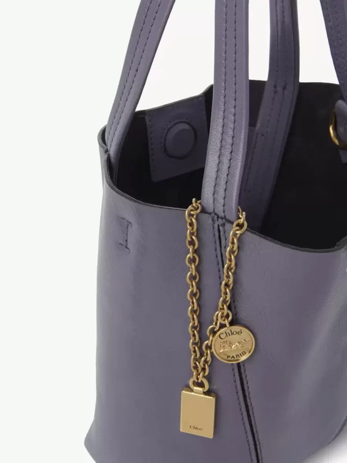 Liten Chloé Spin-väska i narvat läder Liten Chloé Spin-väska i narvat läder