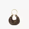 Mini Armband Hobo-väska i leopardmönstrat fårskinn Mini Armband Hobo-väska i leopardmönstrat fårskinn