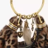 Mini Armband Hobo-väska i leopardmönstrat fårskinn Mini Armband Hobo-väska i leopardmönstrat fårskinn