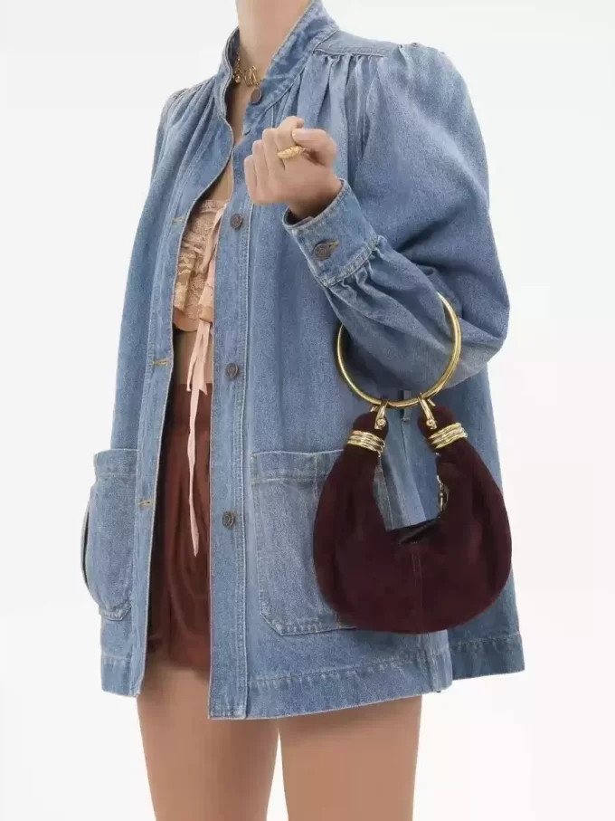 Mini Armband Hobo-väska i mocka Mini Armband Hobo-väska i mocka