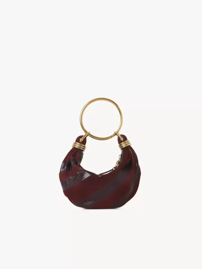 Mini Armband Hobo-väska i mocka och ormskinn Mini Armband Hobo-väska i mocka och ormskinn
